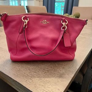 COACH SATCHEL, PINK WITH GOLD HARDWARE